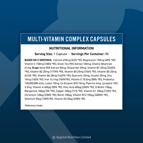 Applied Nutrition VITALITY Multi-Vitamin Complex 90 Veg Caps - 90Veg Caps - Multivitamins