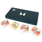 Dark blue box with four flavored Clear Whey Isolate protein packets for sports nutrition