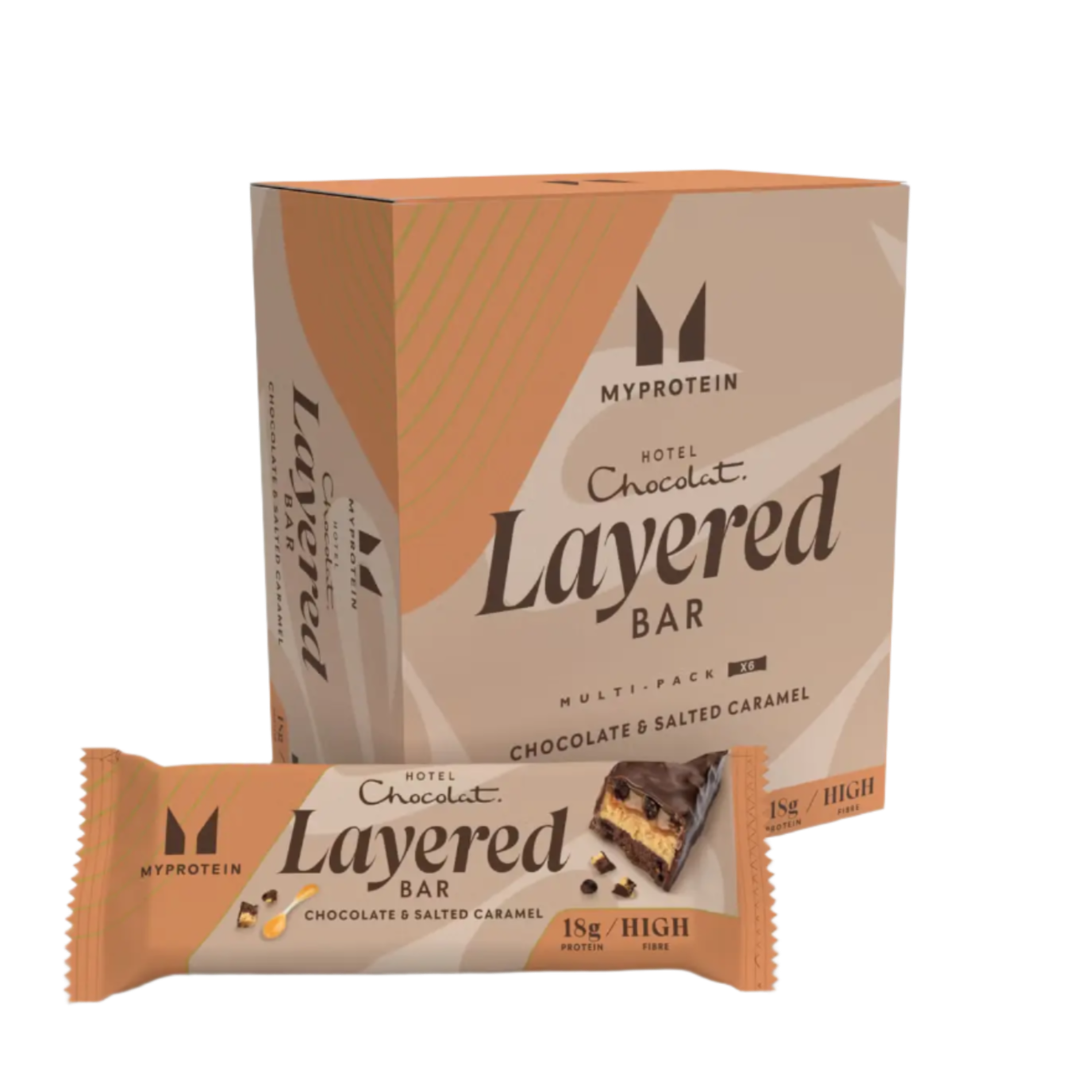 MyProtein x Hotel Chocolat Layered Protein Bar - 6x60g / Salted Caramel - Protein Bars