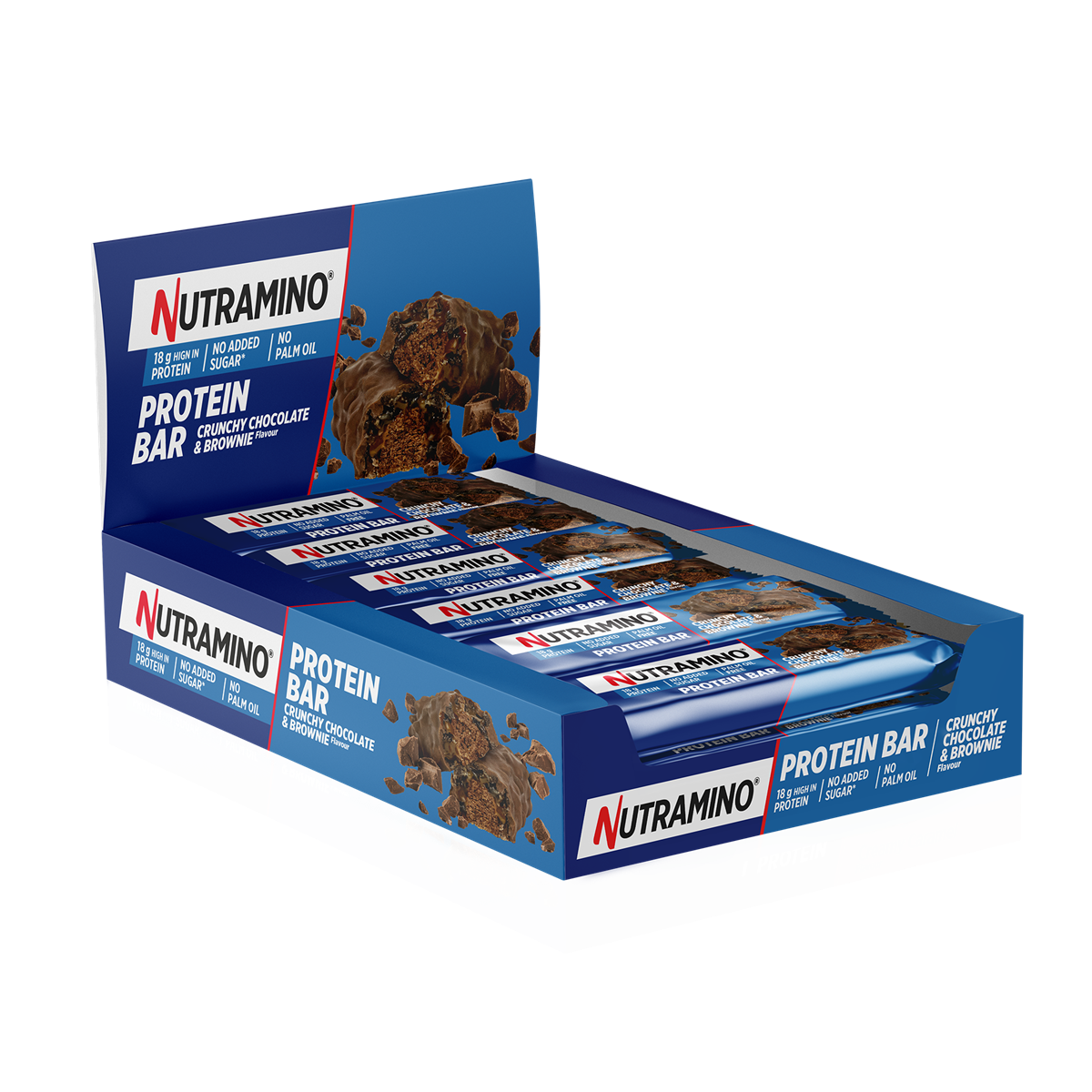 Nutramino Protein Bar - 12x55g / Crunchy Chocolate Brownie - Protein Bars