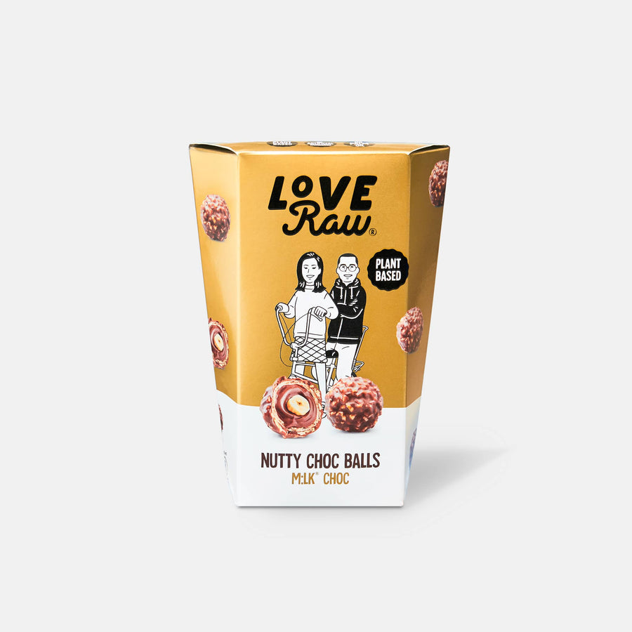 LoveRaw Nutty Choc Balls 9 Pack Gift Box with vegan chocolate indulgence and nutty choc flavor