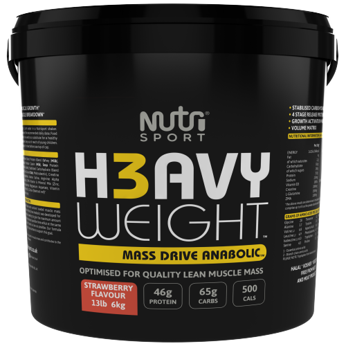 Black tub of NutriSport H3avyweight Mass Drive with growth activation matrix supplement