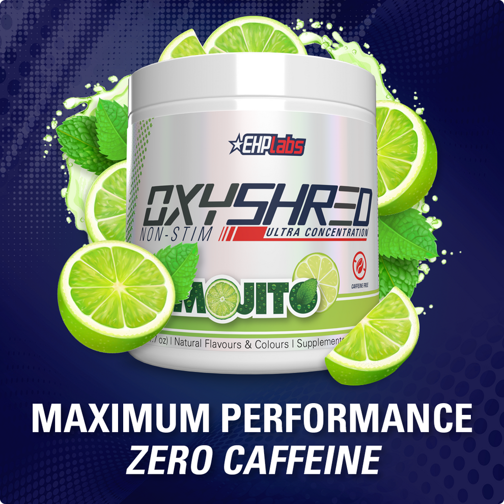 EHP Labs OxyShred Non-Stim fat loss powder with mojito flavor and non-stimulant formula