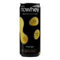 Nowhey mango flavored protein water can on a white background