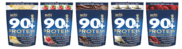 NutriSport 90 + Protein 4 Phase Blend - Protein Blend Powder (Whey Protein Concentrate Whey Protein Isolate Calcium