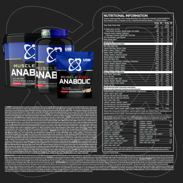 USN Muscle Fuel Anabolic Gainer Variety Pack All In One Gainer Powder