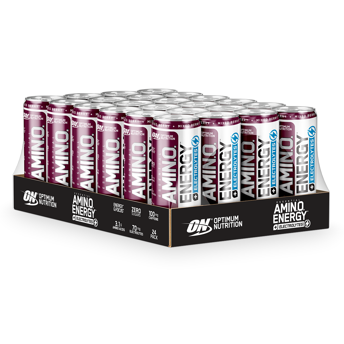 Optimum Nutrition Amino Energy + Electrolyte RTD - 24x250ml / Mixed Berry - Amino Acids Ready-to-Drinks