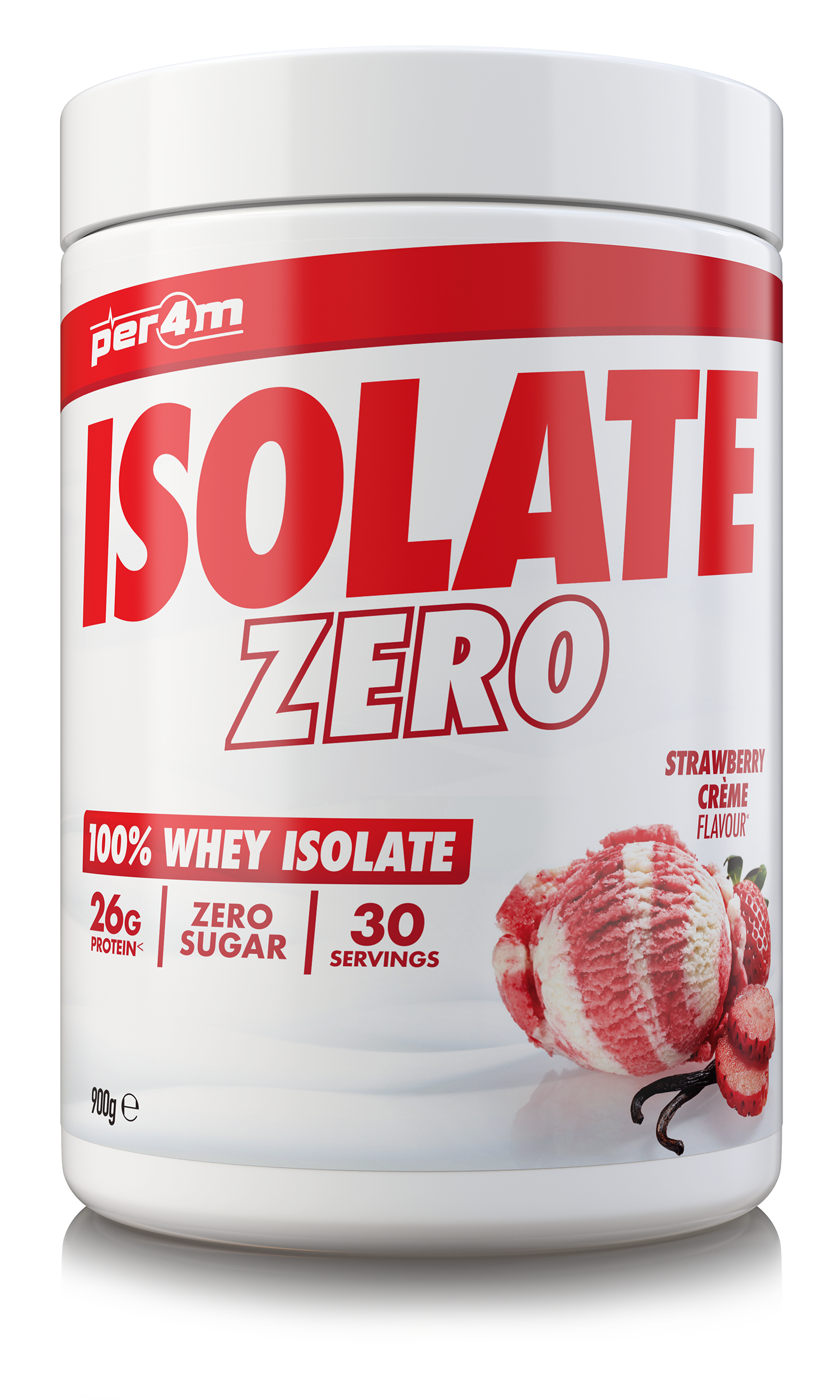 Per4m Isolate Zero - 900g / Strawberry - Whey Protein Isolate Powder