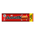 Red Hot Peperami Salami pork sausage stick package on display