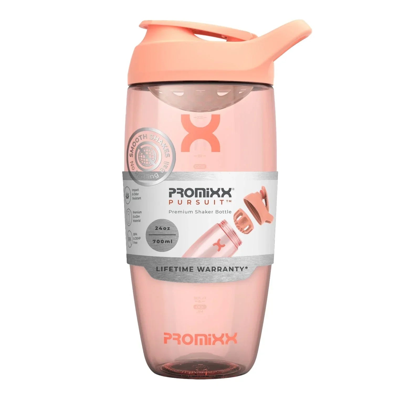 PROMiXX Pursuit EcoZen Shaker Bottle - 700ml / Coral - Shaker Bottle (Less Than 2 Litres)