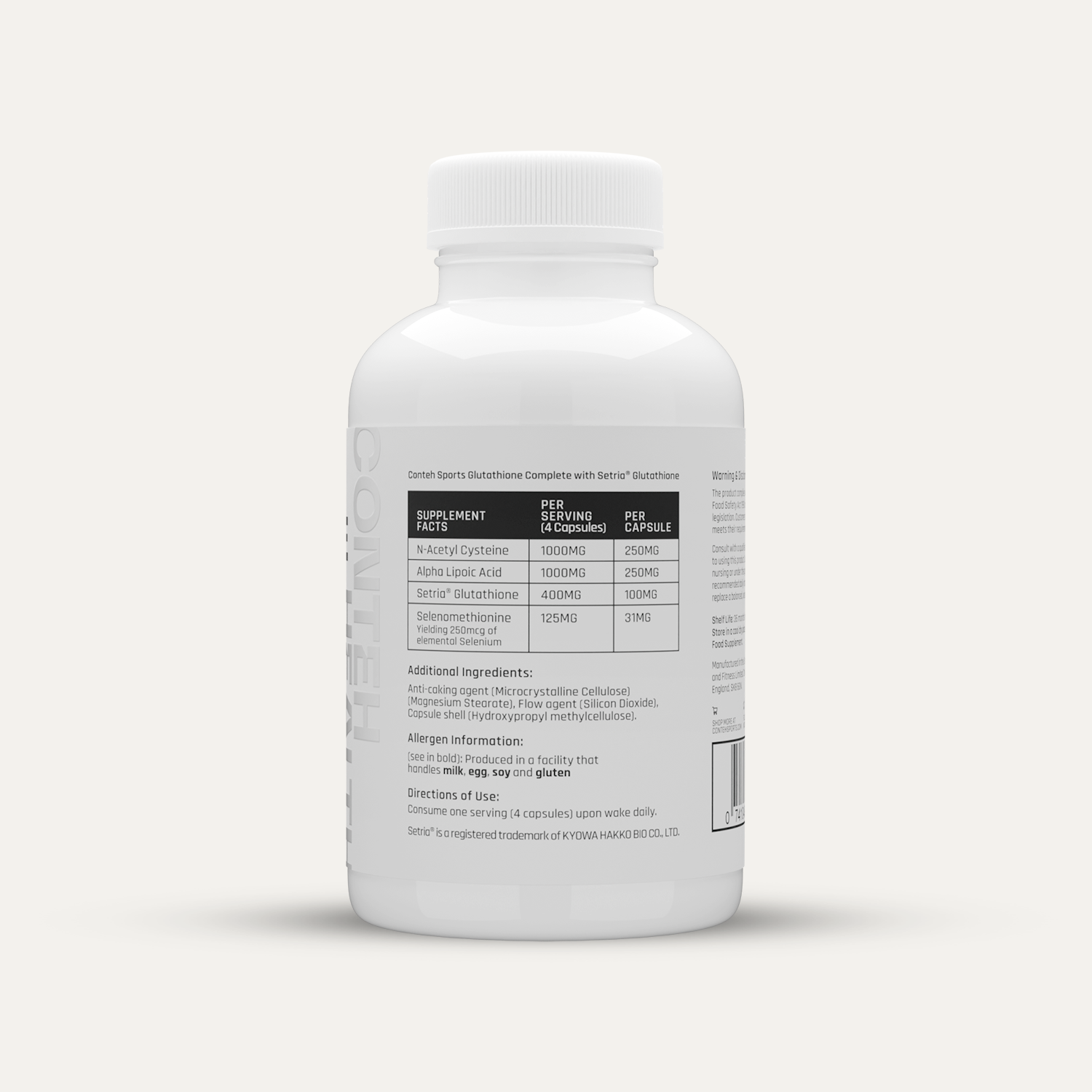 Conteh Sports Glutathione Complete - 120 Caps - Antioxidant Support Capsules