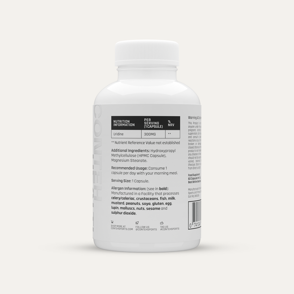 White Conteh Sports Uridine supplement bottle that boosts brain health and helps regulate dopamine
