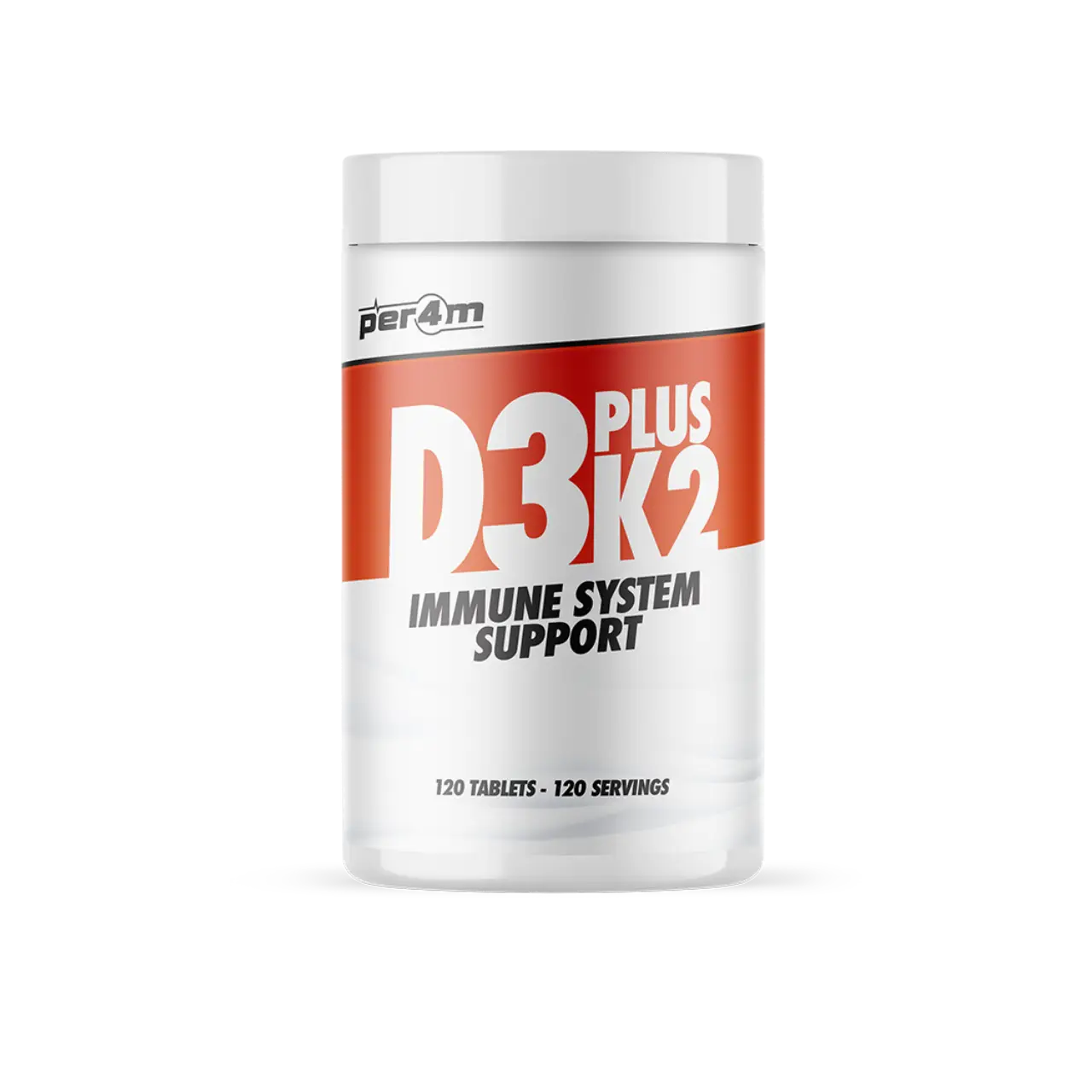 Per4m D3 Plus K2 - 120 Tabs - Vitamin D3 & K2 Capsules