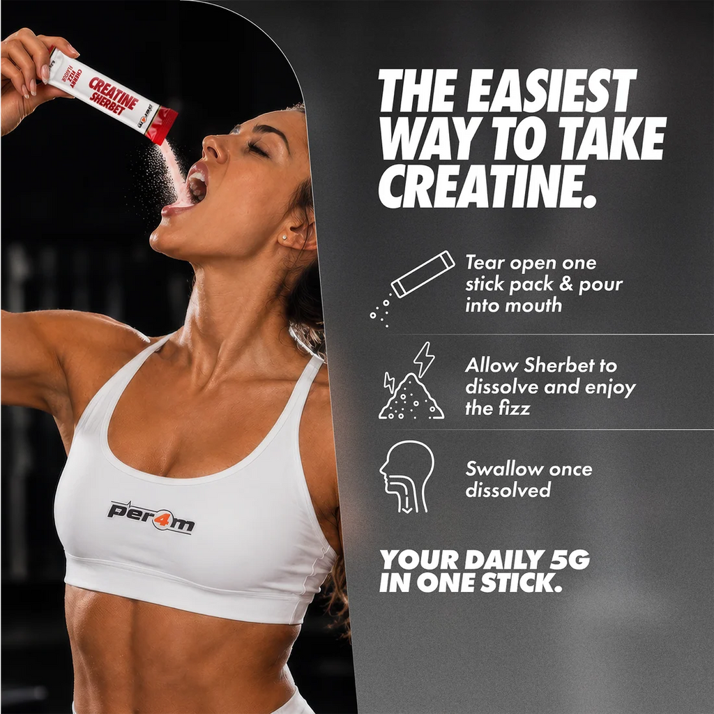 Per4m Creatine Sherbet Stick Packs – 5g Creatine Monohydrate – 20 Sachets