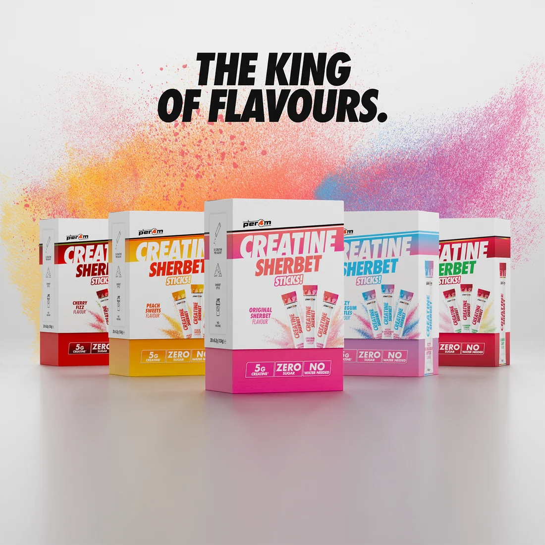 Per4m Creatine Sherbet Stick Packs – 5g Creatine Monohydrate – 20 Sachets