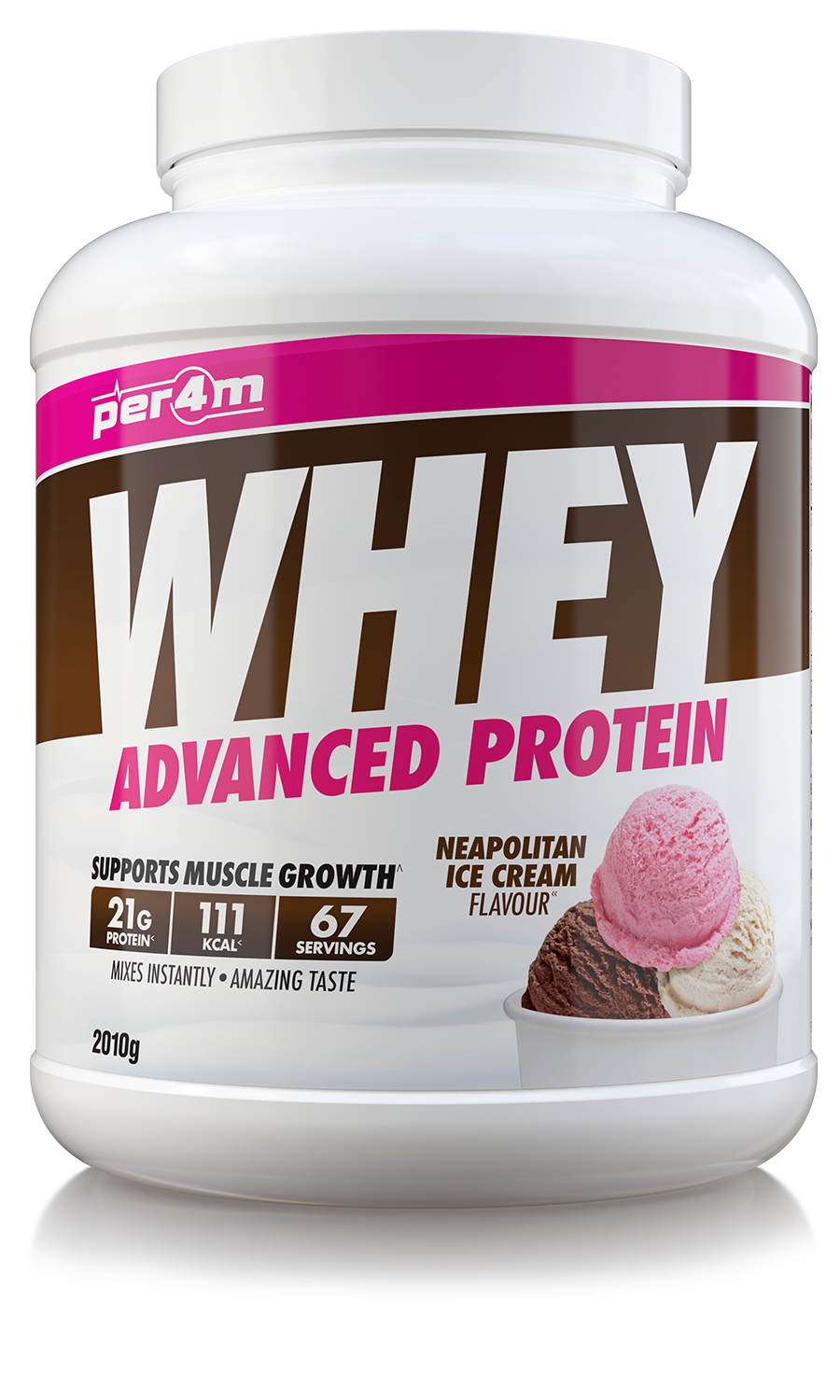 Per4m Advanced Whey Protein - 2.01kg / Neapolitan Ice Cream - Whey Protein Powder
