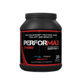 Black tub of Strom Sports PerforMAX Cherry flavored food supplement with 20 servings