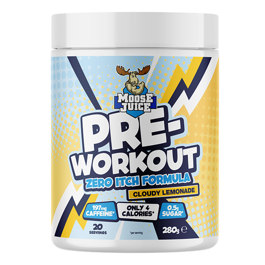 Muscle Moose Pre-Workout - Zero Itch Formula - 280g / Cloudy Lemonade - Pre-Workout Powder