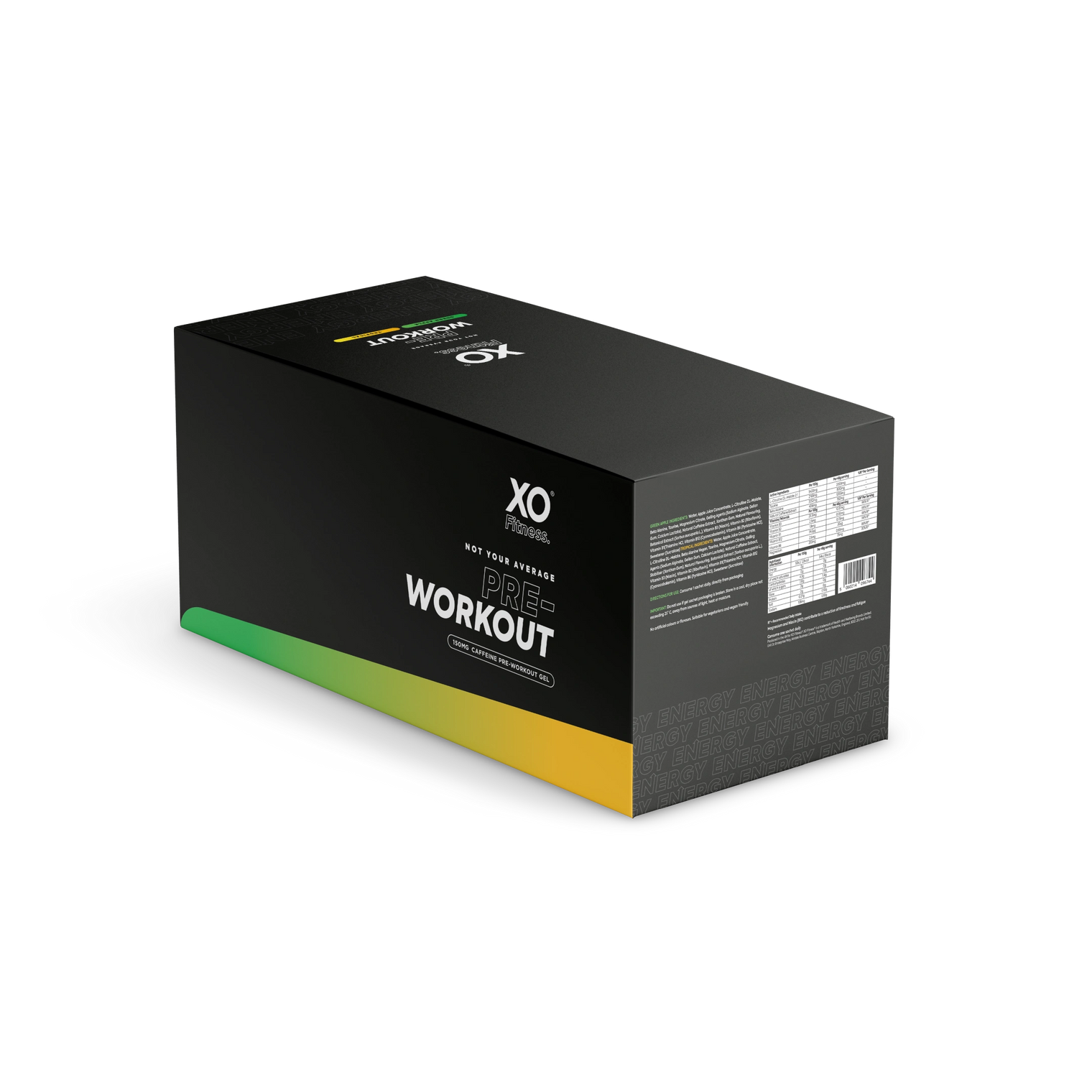 XO Fitness Pre-Workout Gel Mix Case 24x70g