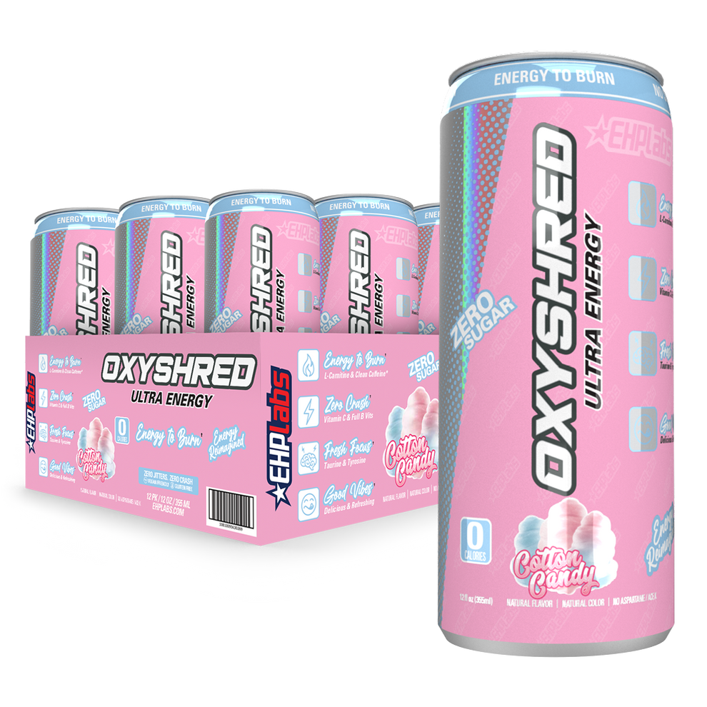 EHP Labs Oxyshred Ultra Energy Drink 12x330ml - 12x355ml / Peach Candy Rings - Energy Ready-to-Drinks