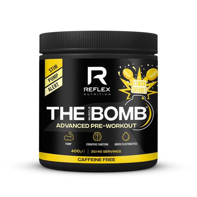 Reflex Nutrition The Muscle Bomb - CAFFEINE FREE - 400g / Sherbet Lemon - Pre-Workout Powder