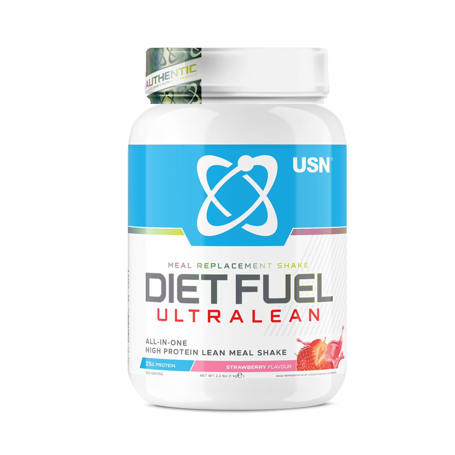 USN Diet Fuel Ultralean strawberry meal replacement shake for high protein calorie control