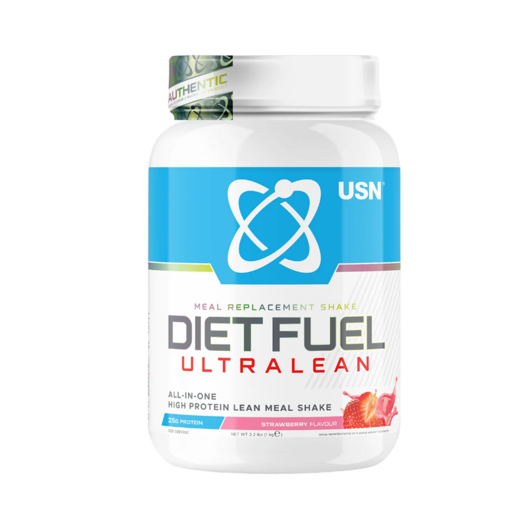 USN Diet Fuel Ultralean strawberry meal replacement shake for high protein calorie control
