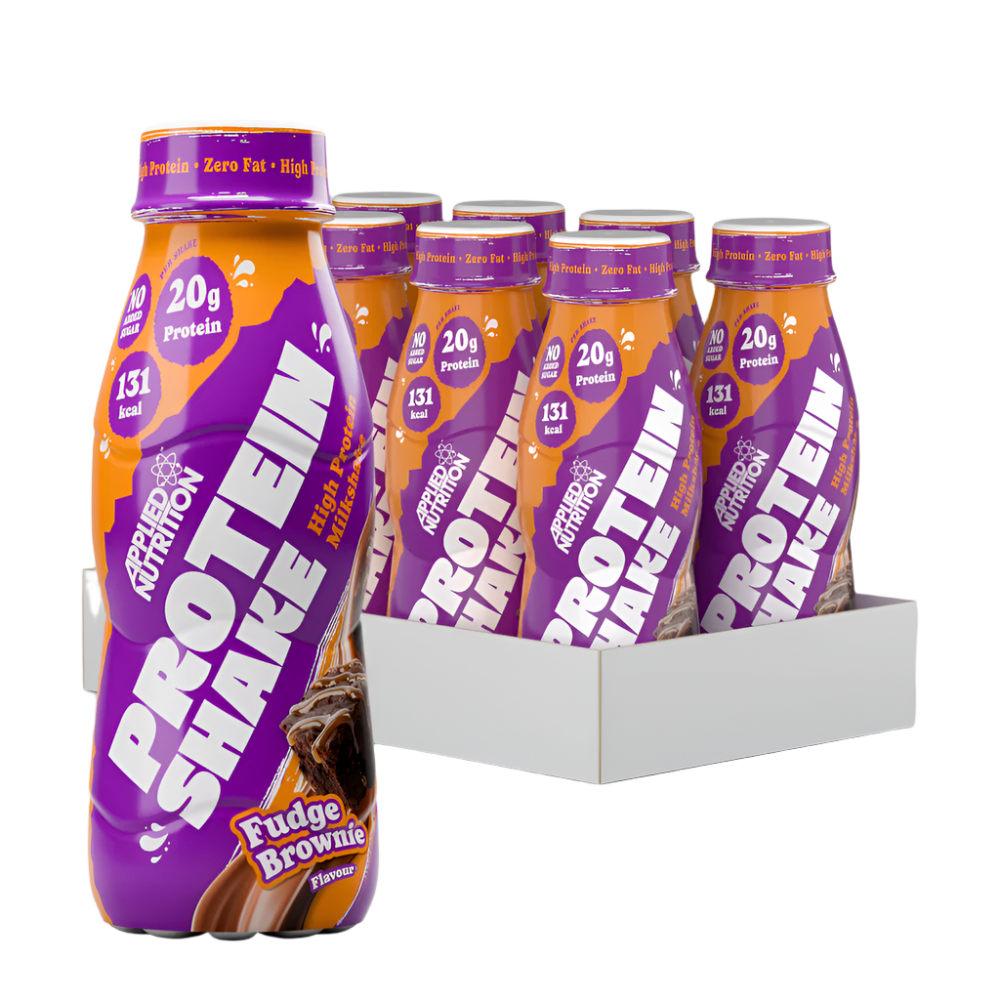 Applied Nutrition High Protein Shake - 8x330ml / Fudge Brownie - Whey Protein Ready-to-Drinks