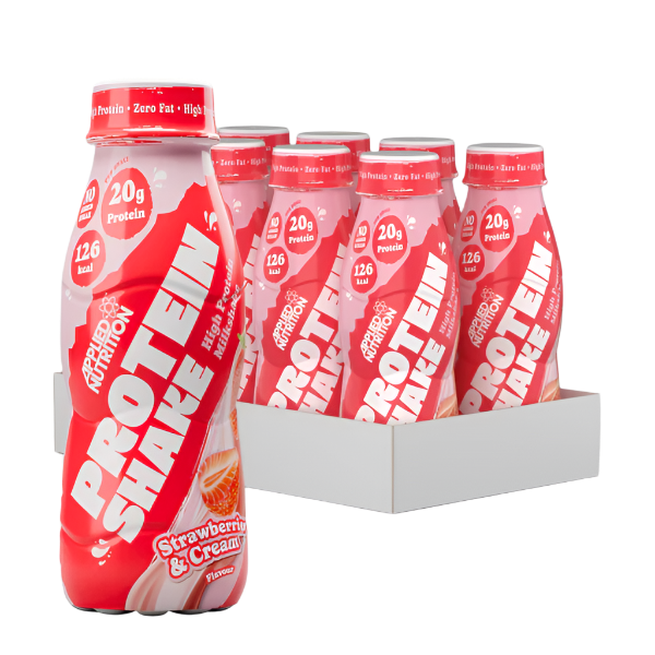 Applied Nutrition High Protein Shake - 8x330ml / Strawberries and Cream - Whey Protein Ready-to-Drinks