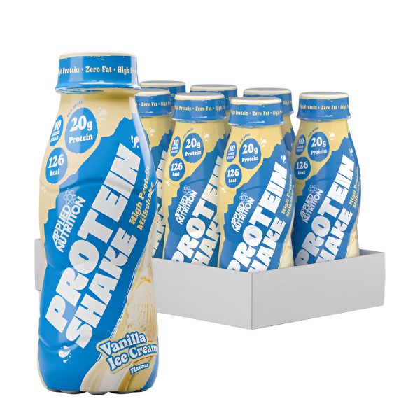 Applied Nutrition High Protein Shake - 8x330ml / Vanilla Ice Cream - Whey Protein Ready-to-Drinks