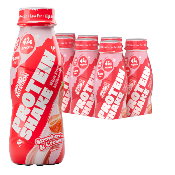 Applied Nutrition High Protein Shake - 8x500ml / Strawberries & Cream - Whey Protein Ready-to-Drinks