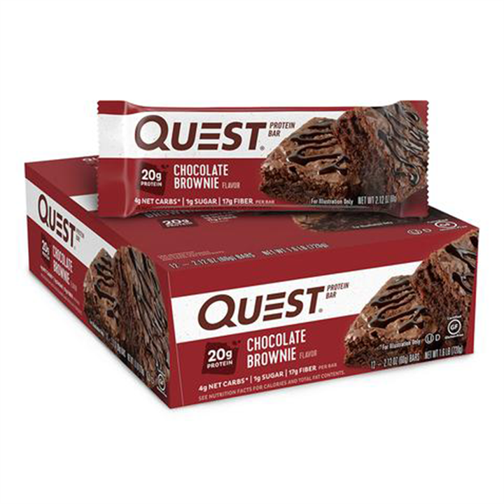 Multi-pack of Quest Nutrition Bar Chocolate Brownie protein bars for a tasty nutrition boost