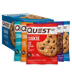 Variety pack of Quest Nutrition Cookies with chewy white chocolate and white chocolate macadamia