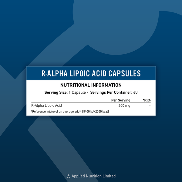 Applied Nutrition R-ALA R-ALPHA Lipoic Acid - 60 Caps - Alpha Lipoic Acid Capsules