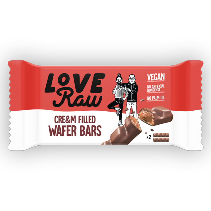 LoveRaw Vegan Cream Filled Wafer Bar - Vegan Protein Bars
