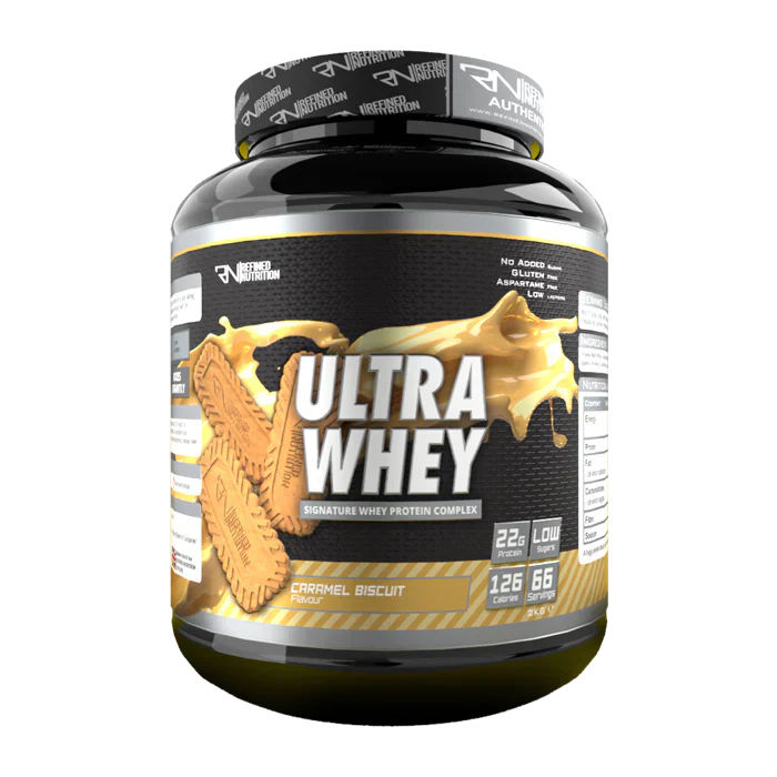 Refined Nutrition Ultra Whey - 2kg / Caramel Biscuit - Whey Protein Powder