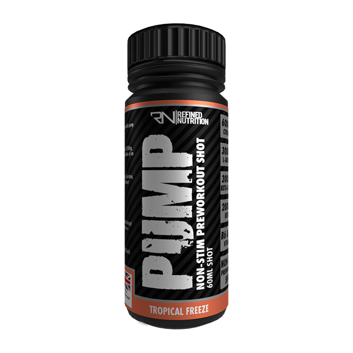 Refined Nutrition Pump Non-Stim Pre-workout Shots - 12x60ml / Tropical Freeze - Pre-Workout Shots