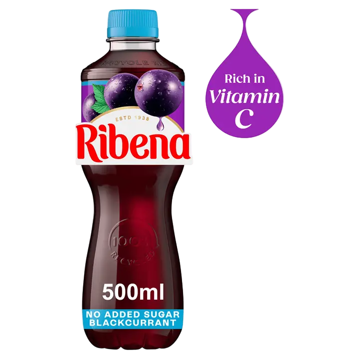 Ribena Blackcurrant Juice Drink No Added Sugar 12x500ml - MyGymSupplements