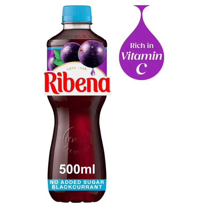 Ribena Blackcurrant Juice Drink No Added Sugar 12x500ml - MyGymSupplements