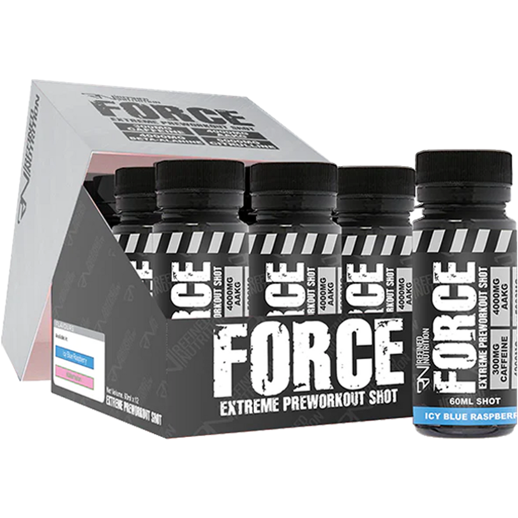 Refined-Nutrition-FORCE-Pre-Workout-Shots--Icy-Blue-Raspberry - 12x60ml / Icy Blue Raspberry - Pre-Workout Shots