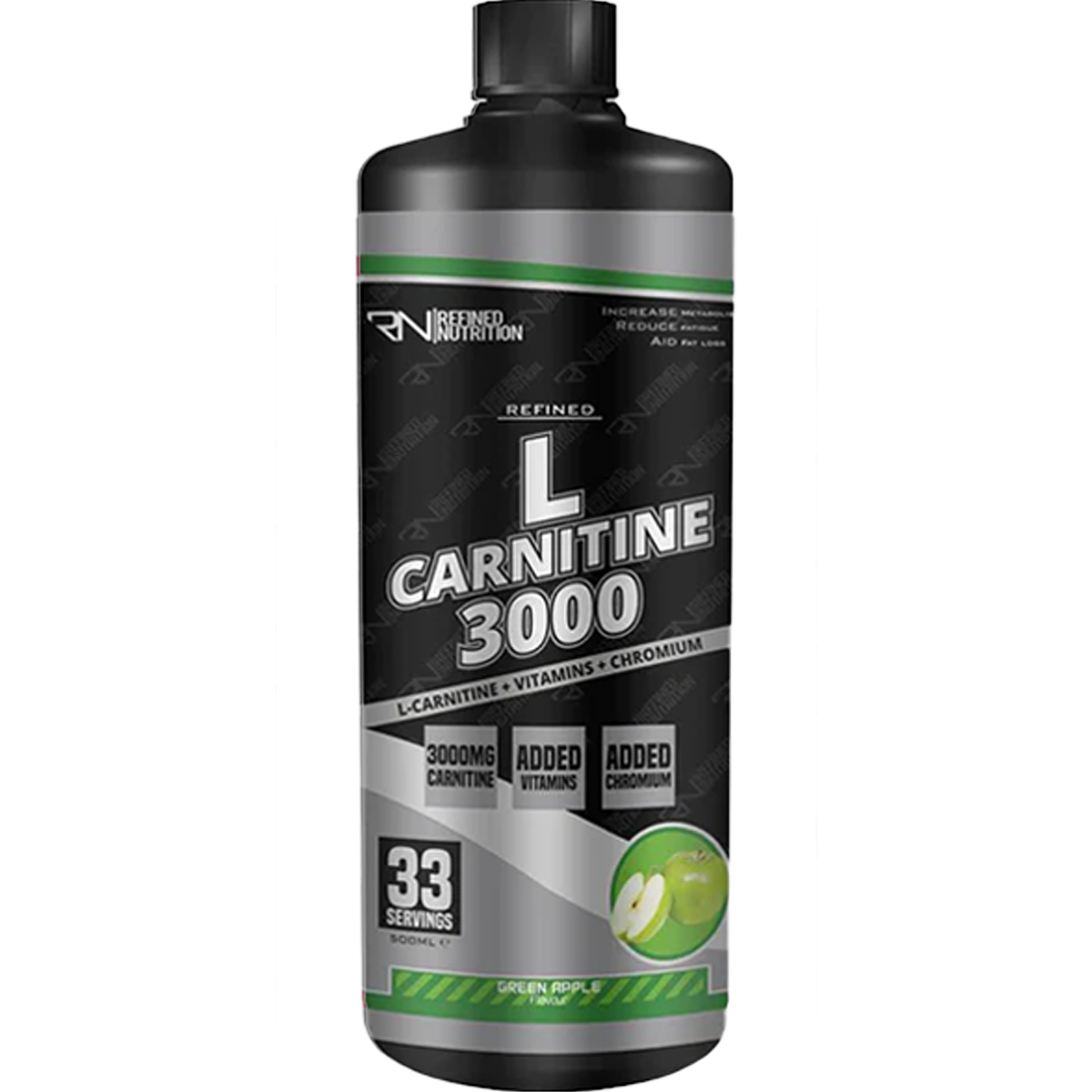 Refined Nutrition L-Carnitine 3000 - 500ml / Green Apple - Carnitine Liquid