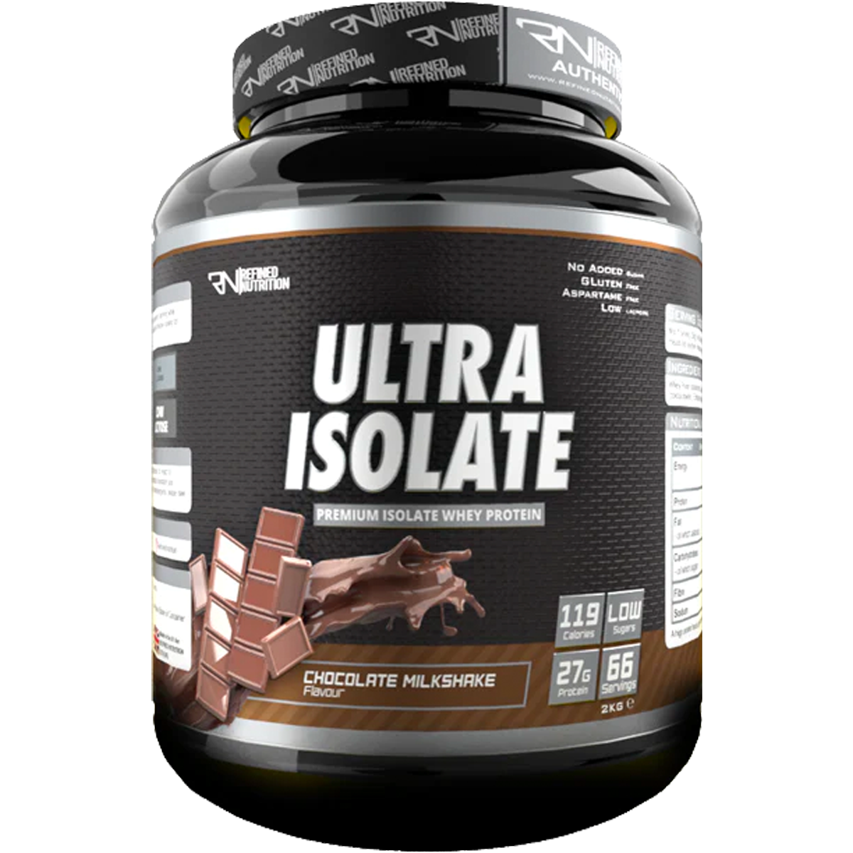 Refined Nutrition Ultra Isolate - 2kg / Chocolate Milkshake - Whey Protein Isolate Powder