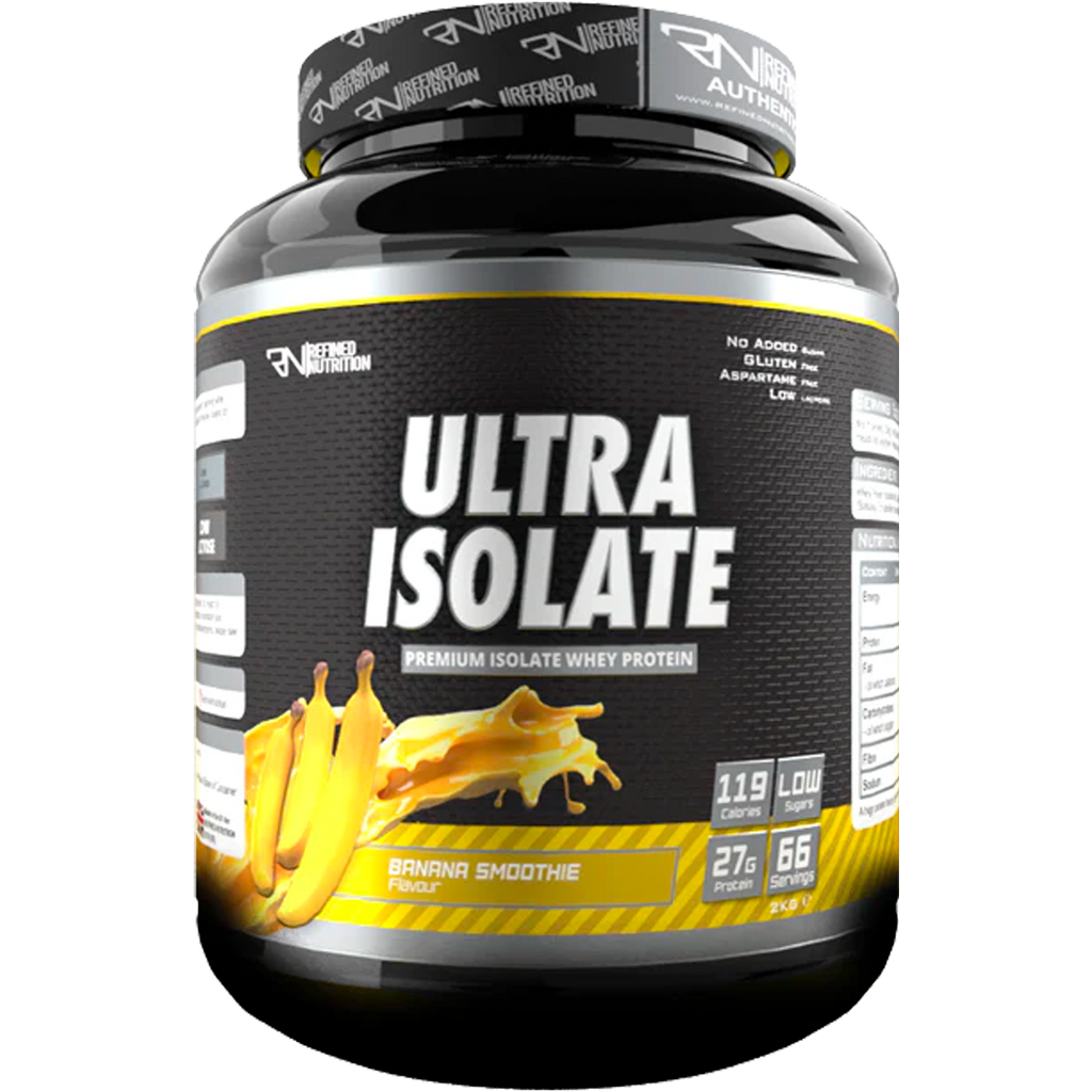 Refined Nutrition Ultra Isolate - 2kg / Banana Smoothie - Whey Protein Isolate Powder