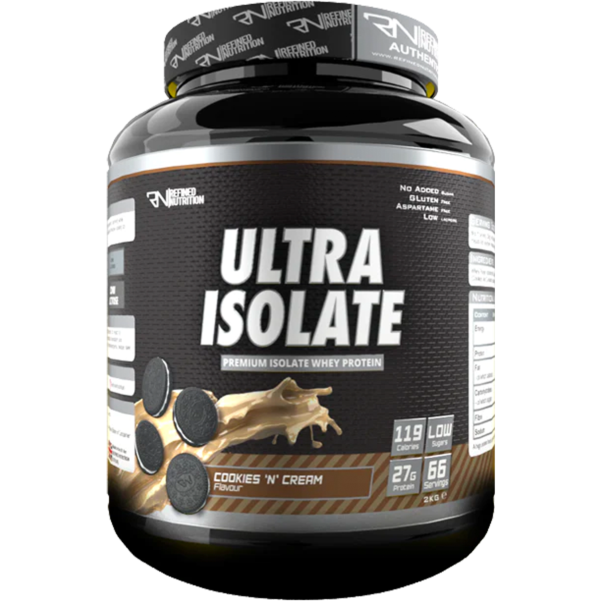 Refined Nutrition Ultra Isolate - 2kg / Cookies ’N’ Cream - Whey Protein Isolate Powder