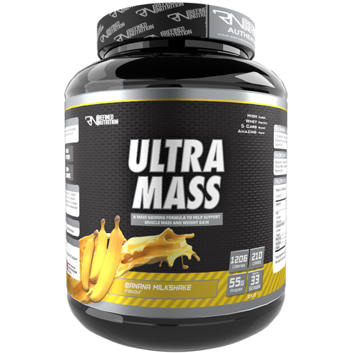 Refined Nutrition Ultra Mass - 2kg / Banana Milkshake - Weight Gainer Powder