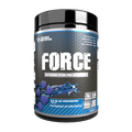 Blue raspberry Refined Nutrition FORCE pre-workout tub for elevated energy and original shots