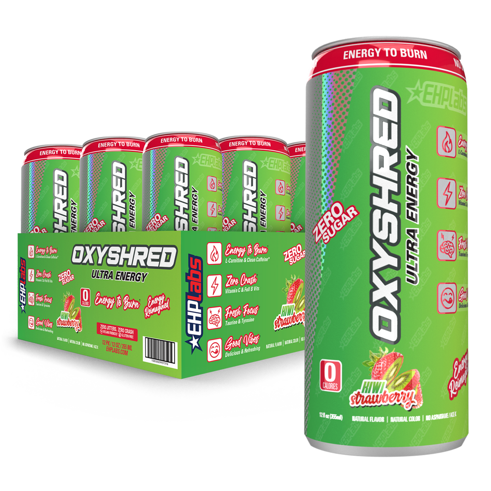 EHP Labs Oxyshred Ultra Energy Drink 12x330ml - 12x355ml / Peach Candy Rings - Energy Ready-to-Drinks