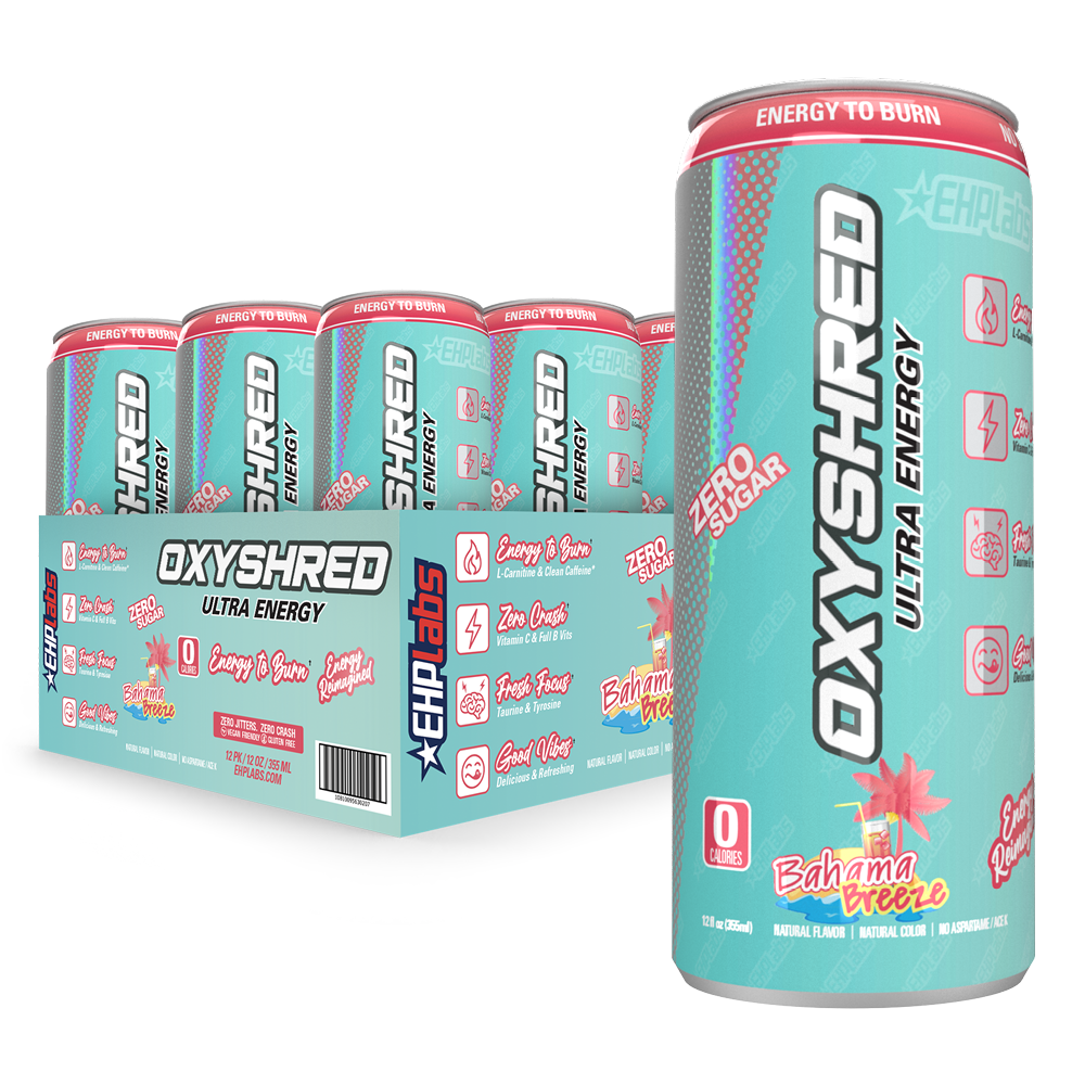 EHP Labs Oxyshred Ultra Energy Drink 12x330ml - 12x355ml / Peach Candy Rings - Energy Ready-to-Drinks