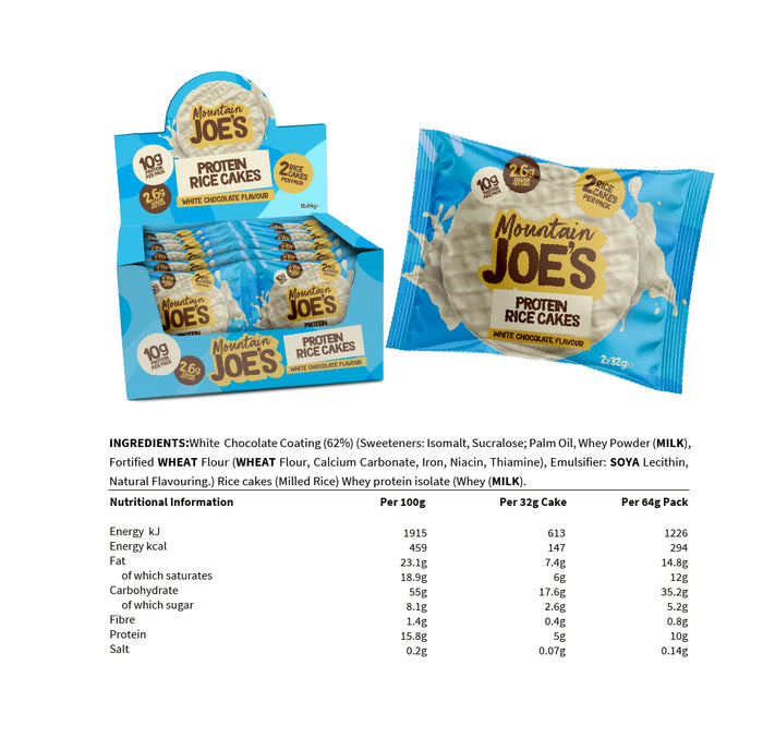 Mountain Joe’s Rice Cake - 12x64g / White Chocolate - Protein Rice Cake