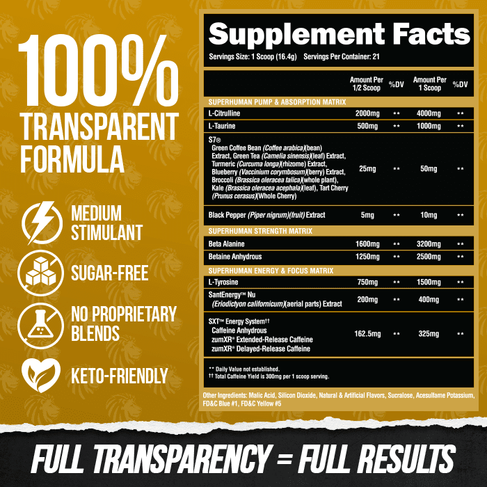 Alpha Lion SuperHuman Pre Workout - Pre-Workout Powder